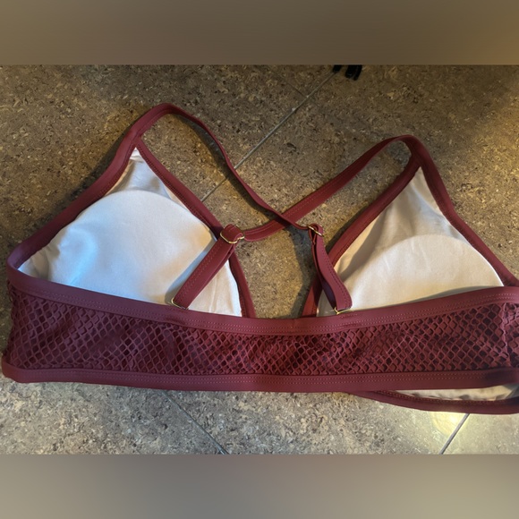 O Ring Knit Mesh Overlay Bikini Top - Size 16 - Picture 7 of 9